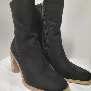 Womens black suede boots